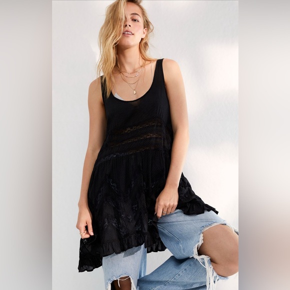 Free People Dresses & Skirts - Free People Voile and Lace Trapeze Slip